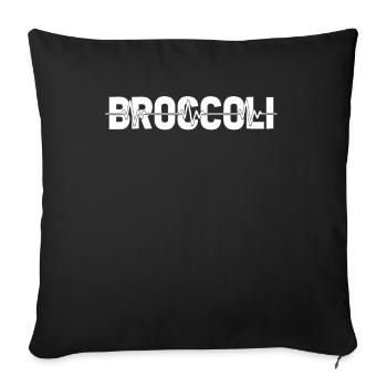 Broccoli Ekg Heartbeat - Sofa pillowcase 17,3'' x 17,3'' (45 x 45 cm) - black - Front