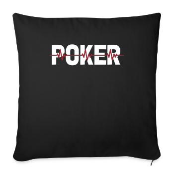 Poker Ekg Heartbeat - Sofa pillowcase 17,3'' x 17,3'' (45 x 45 cm) - black - Front