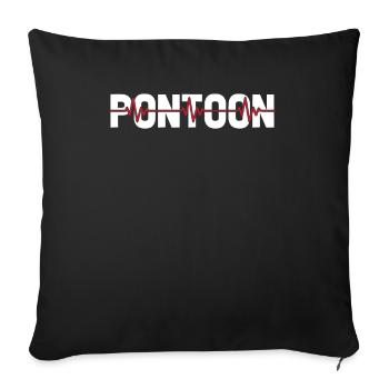 Bateau ponton Ekg Heartbeat - Housse de coussin décorative 45 x 45 cm - noir - Devant