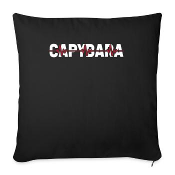 Rythme cardiaque de l’ECG Capybara Wasserschwein - Housse de coussin décorative 45 x 45 cm - noir - Devant