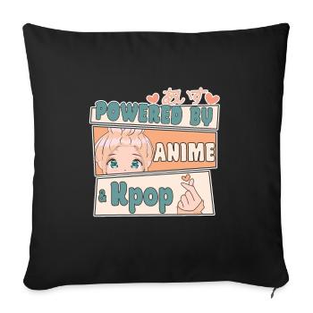 Anime Art For Men Women Teen Girls Anime Merch - Sofa pillowcase 17,3'' x 17,3'' (45 x 45 cm) - black - Front