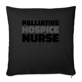 Krankenschwester Infirmière en soins palliatifs et en soins palliatifs - Housse de coussin décorative 45 x 45 cm - noir - Devant