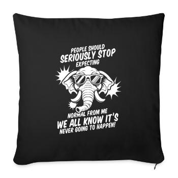 Éléphant - Housse de coussin décorative 45 x 45 cm - noir - Devant