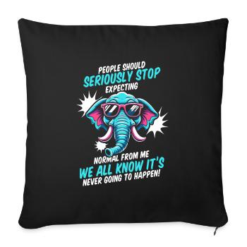 Éléphant - Housse de coussin décorative 45 x 45 cm - noir - Devant
