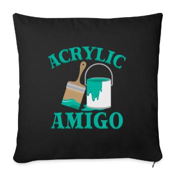 Funny Art Painter Acrylic Amigo Drawing Artist - Sofa pillowcase 17,3'' x 17,3'' (45 x 45 cm) - black - Front