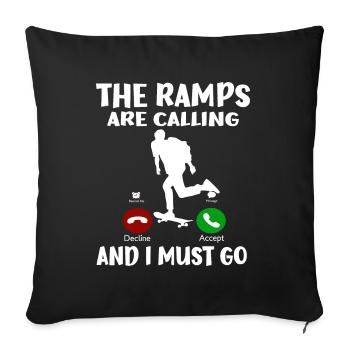 Skateboard Art For Boys Girls Men Skateboard Gifts - Sofa pillowcase 17,3'' x 17,3'' (45 x 45 cm) - black - Front