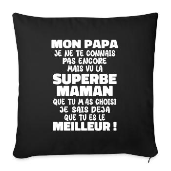 Pregnancy Announcement Gift Future Dad Future Mom - Sofa pillowcase 17,3'' x 17,3'' (45 x 45 cm) - black - Front