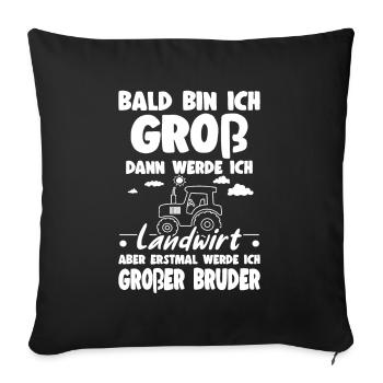I'm going to be a big brother farmer offspring - Sofa pillowcase 17,3'' x 17,3'' (45 x 45 cm) - black - Front