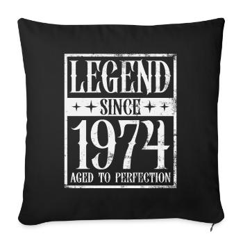 Légende depuis 1974 cadeau d’anniversaire Vintage - Housse de coussin décorative 45 x 45 cm - noir - Devant