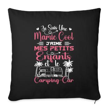 Grandma I love My Little Children and the Campervan - Sofa pillowcase 17,3'' x 17,3'' (45 x 45 cm) - black - Front