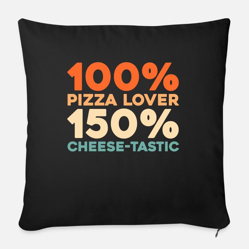 Pizza - Sofakissenbezug 45 x 45 cm - Schwarz