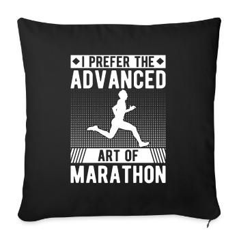 Design de coureur de cross-country - Entraîneur XC - Course à pied - Housse de coussin décorative 45 x 45 cm - noir - Devant