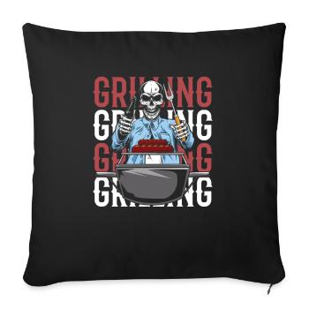 Bbq Grilling - Sofa pillowcase 17,3'' x 17,3'' (45 x 45 cm) - black - Front