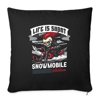 Motoneige Motoneige - Housse de coussin décorative 45 x 45 cm - noir - Devant