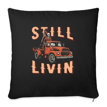 Towing service tow truck - Sofa pillowcase 17,3'' x 17,3'' (45 x 45 cm) - black - Front