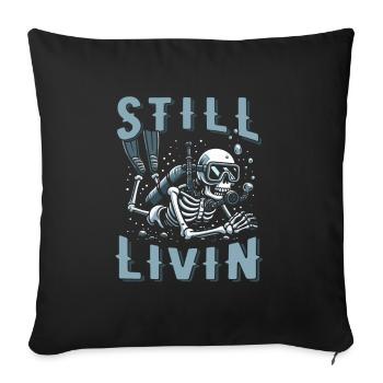 Diving Diver - Sofa pillowcase 17,3'' x 17,3'' (45 x 45 cm) - black - Front