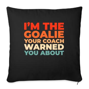 Gardien de but de hockey sur glace - Housse de coussin décorative 45 x 45 cm - noir - Devant