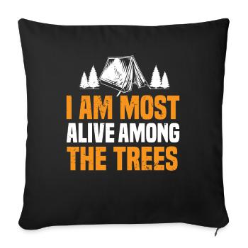Je suis le plus vivant parmi les arbres. - Housse de coussin décorative 45 x 45 cm - noir - Devant