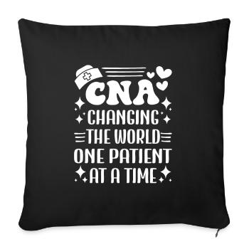 CNA Nursing Quotes Certified Nurse Assistant Gifts - Sofa pillowcase 17,3'' x 17,3'' (45 x 45 cm) - black - Front