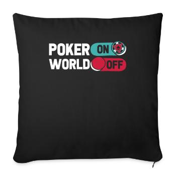 Poker Poker On World Off - Sofa pillowcase 17,3'' x 17,3'' (45 x 45 cm) - black - Front