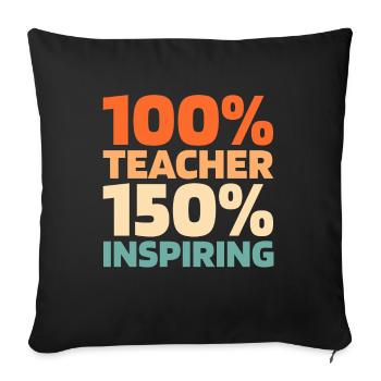 Enseignante pédagogue - Housse de coussin décorative 45 x 45 cm - noir - Devant