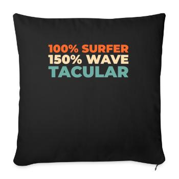 Surfer Surfen - Sofakissenbezug 45 x 45 cm - Schwarz - Vorne