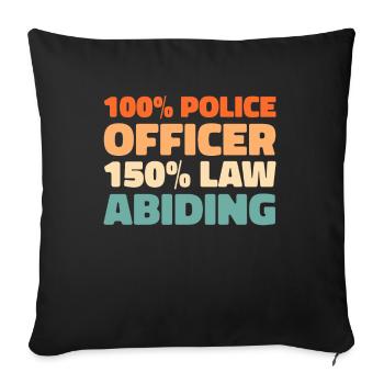 Policeman Police - Sofa pillowcase 17,3'' x 17,3'' (45 x 45 cm) - black - Front