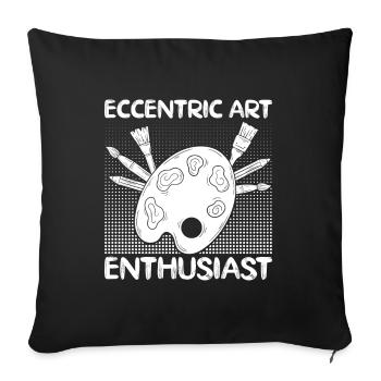 Peintre d’Art drôle Dessin d’amateur d’Art excentrique - Housse de coussin décorative 45 x 45 cm - noir - Devant