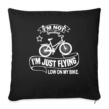 Je ne fais pas d’excès de vitesse, je vole juste bas sur mon vélo. - Housse de coussin décorative 45 x 45 cm - noir - Devant