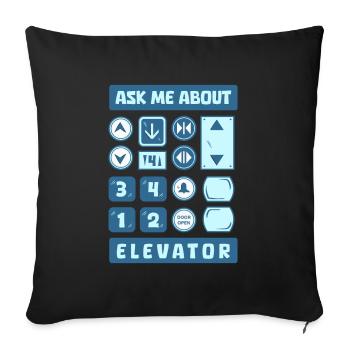 Elevator Elevator - Sofa pillowcase 17,3'' x 17,3'' (45 x 45 cm) - black - Front