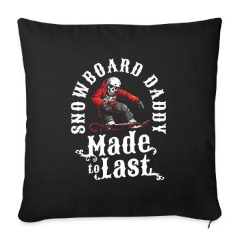 Snowboard Snowboarder Skelett Fathers Day Dad - Sofakissenbezug 45 x 45 cm - Schwarz - Vorne
