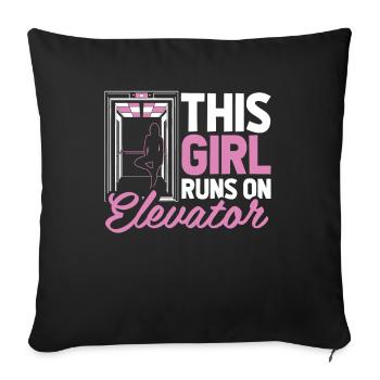 Elevator Elevator - Sofa pillowcase 17,3'' x 17,3'' (45 x 45 cm) - black - Front