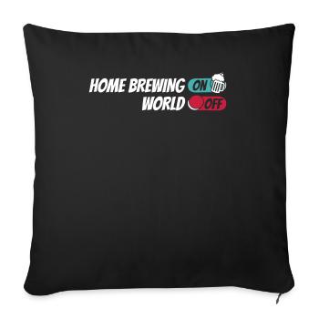 Bière artisanale Hobby Brewer - Housse de coussin décorative 45 x 45 cm - noir - Devant