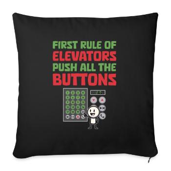 Elevator Elevator - Sofa pillowcase 17,3'' x 17,3'' (45 x 45 cm) - black - Front