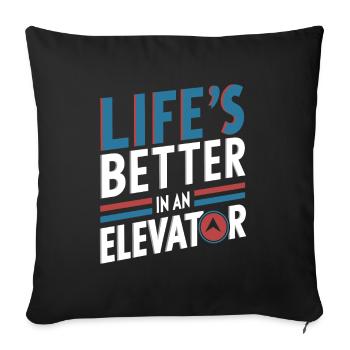 Elevator Elevator - Sofa pillowcase 17,3'' x 17,3'' (45 x 45 cm) - black - Front