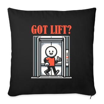 Elevator Elevator - Sofa pillowcase 17,3'' x 17,3'' (45 x 45 cm) - black - Front