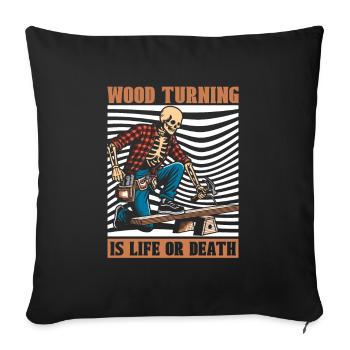 Tournage sur bois Turner Skeleton - Housse de coussin décorative 45 x 45 cm - noir - Devant