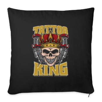 Tattoo Artist Tattoo Tattoo King - Sofa pillowcase 17,3'' x 17,3'' (45 x 45 cm) - black - Front