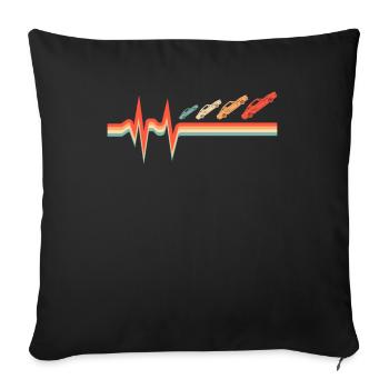 Dragster Drag Race Ekg Heartbeat - Sofakissenbezug 45 x 45 cm - Schwarz - Vorne