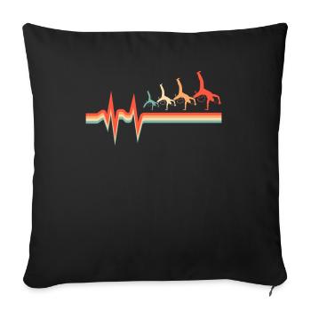 Capoeira Martial Dance Ekg Heartbeat - Sofa pillowcase 17,3'' x 17,3'' (45 x 45 cm) - black - Front