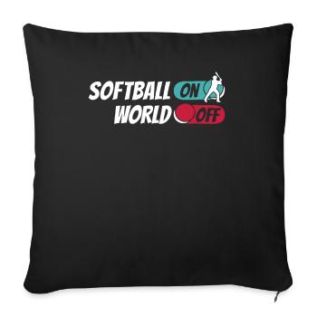 Softball Softball On World Off - Housse de coussin décorative 45 x 45 cm - noir - Devant