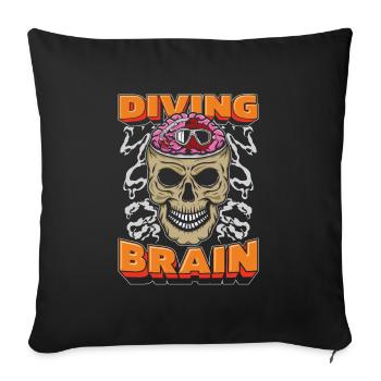 Diving Diver Skull Diving Brain - Sofa pillowcase 17,3'' x 17,3'' (45 x 45 cm) - black - Front