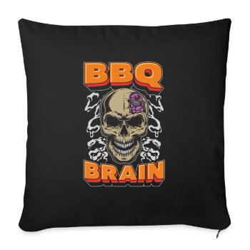 Bbq Grilling Skull Bbq Brain - Sofa pillowcase 17,3'' x 17,3'' (45 x 45 cm) - black - Front