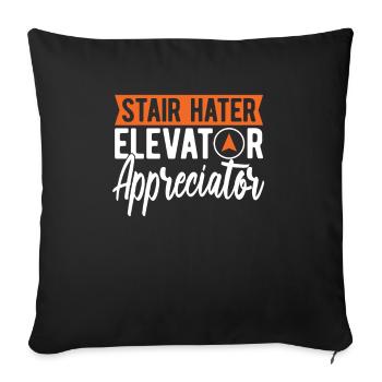 Elevator Elevator - Sofa pillowcase 17,3'' x 17,3'' (45 x 45 cm) - black - Front