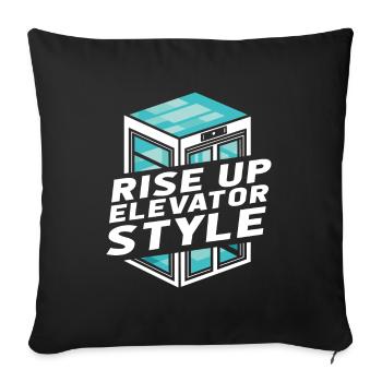 Elevator Elevator - Sofa pillowcase 17,3'' x 17,3'' (45 x 45 cm) - black - Front