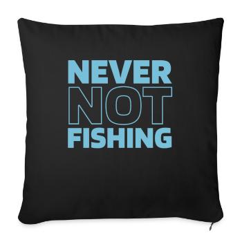 Angler Fishing - Sofa pillowcase 17,3'' x 17,3'' (45 x 45 cm) - black - Front