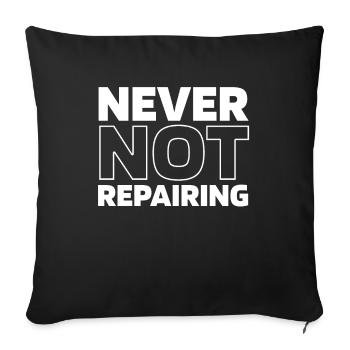 Mécanicien d’aéronefs - Housse de coussin décorative 45 x 45 cm - noir - Devant
