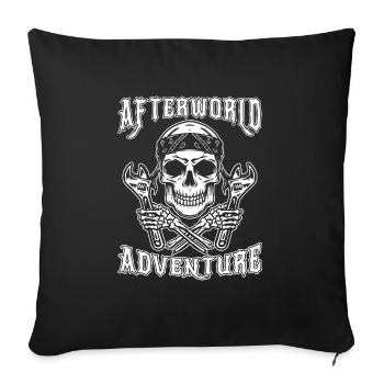 Motorcycle Mechanic Skull Afterworld Adventure - Sofa pillowcase 17,3'' x 17,3'' (45 x 45 cm) - black - Front