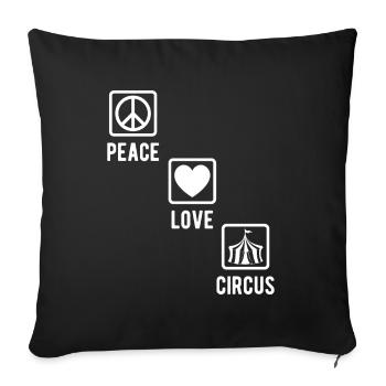 Circus Graphic Peace Love Circus Gift Idea - Sofa pillowcase 17,3'' x 17,3'' (45 x 45 cm) - black - Front