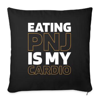 Peanut Butter Funny Cardio Quote - Sofa pillowcase 17,3'' x 17,3'' (45 x 45 cm) - black - Front
